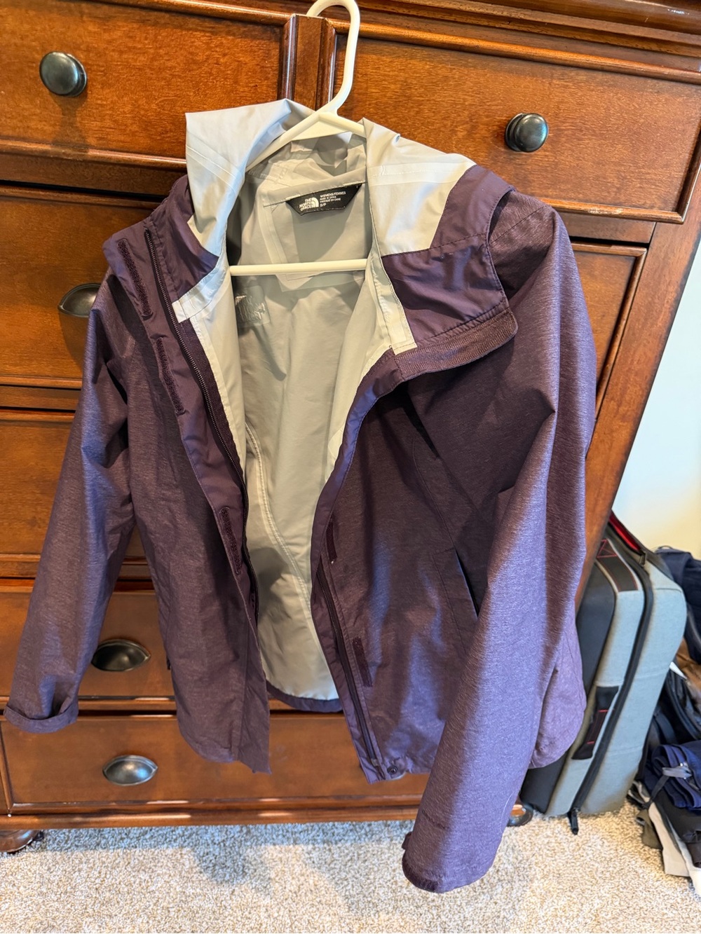 The North Face Women's Purple Hooded Rain Jacket